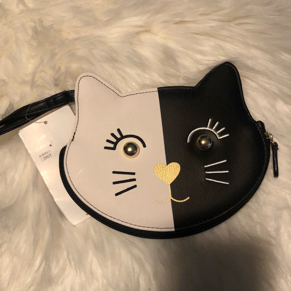 betsey johnson cat wristlet NWT